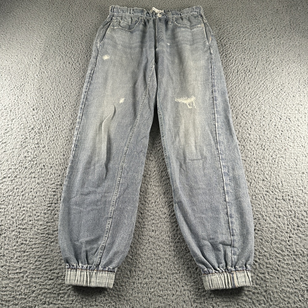 Rag & Bone Miramar Jogger Jeans Womens XS Light Blue Faux Denim DistressedRag &